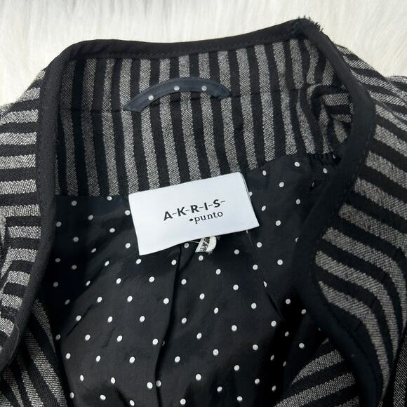AKRIS PUNTO Wool Blazer Womens Size 10 Striped Professional Work Career Corpcore - Picture 7 of 10